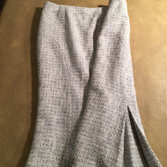 KASPER  Fit and Flare VINTAGE BOUCLE` Light Blue PENCIL/WIGGLE skirt, Size 12 - Picture 7 of 9